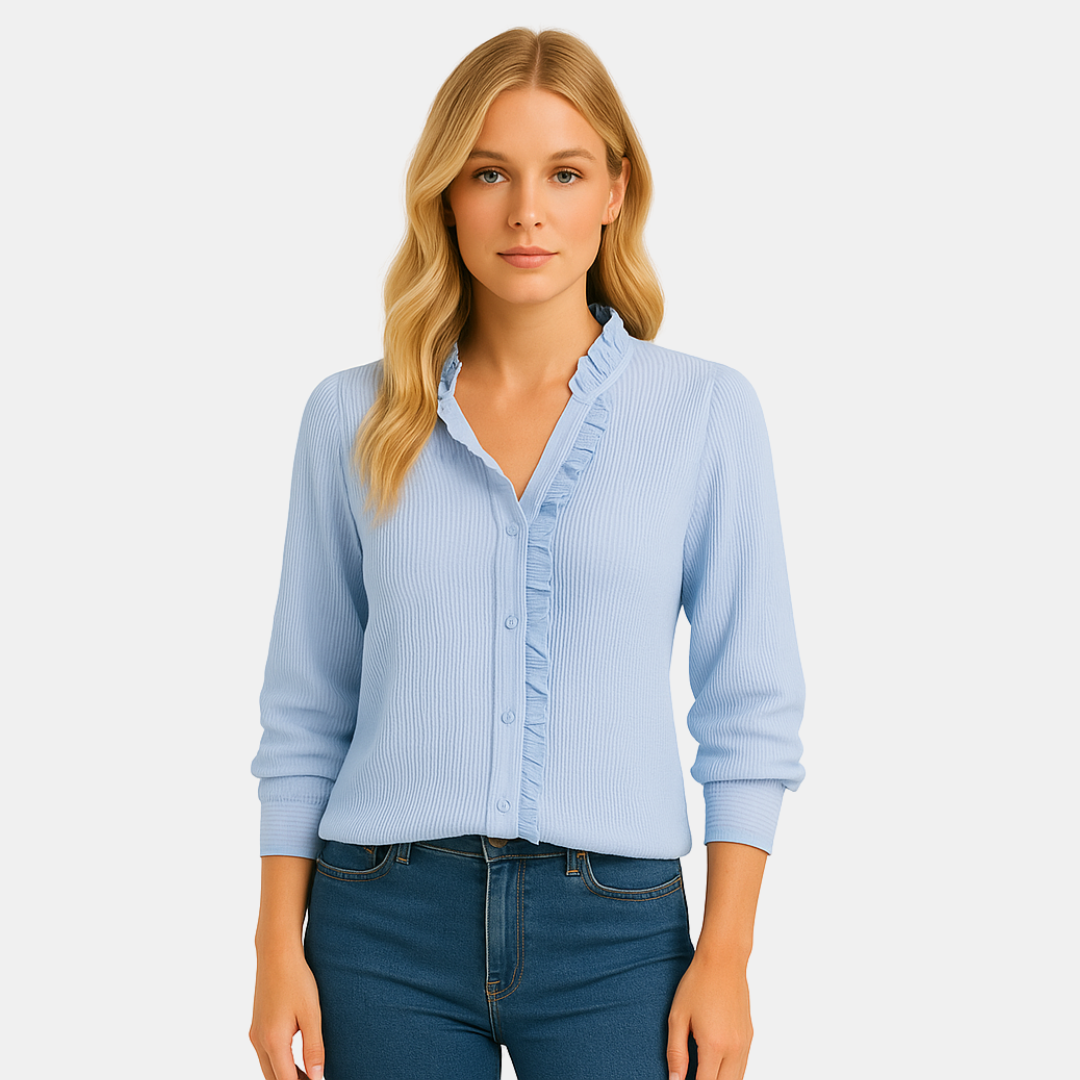 Elva Ruffle Rib Blouse