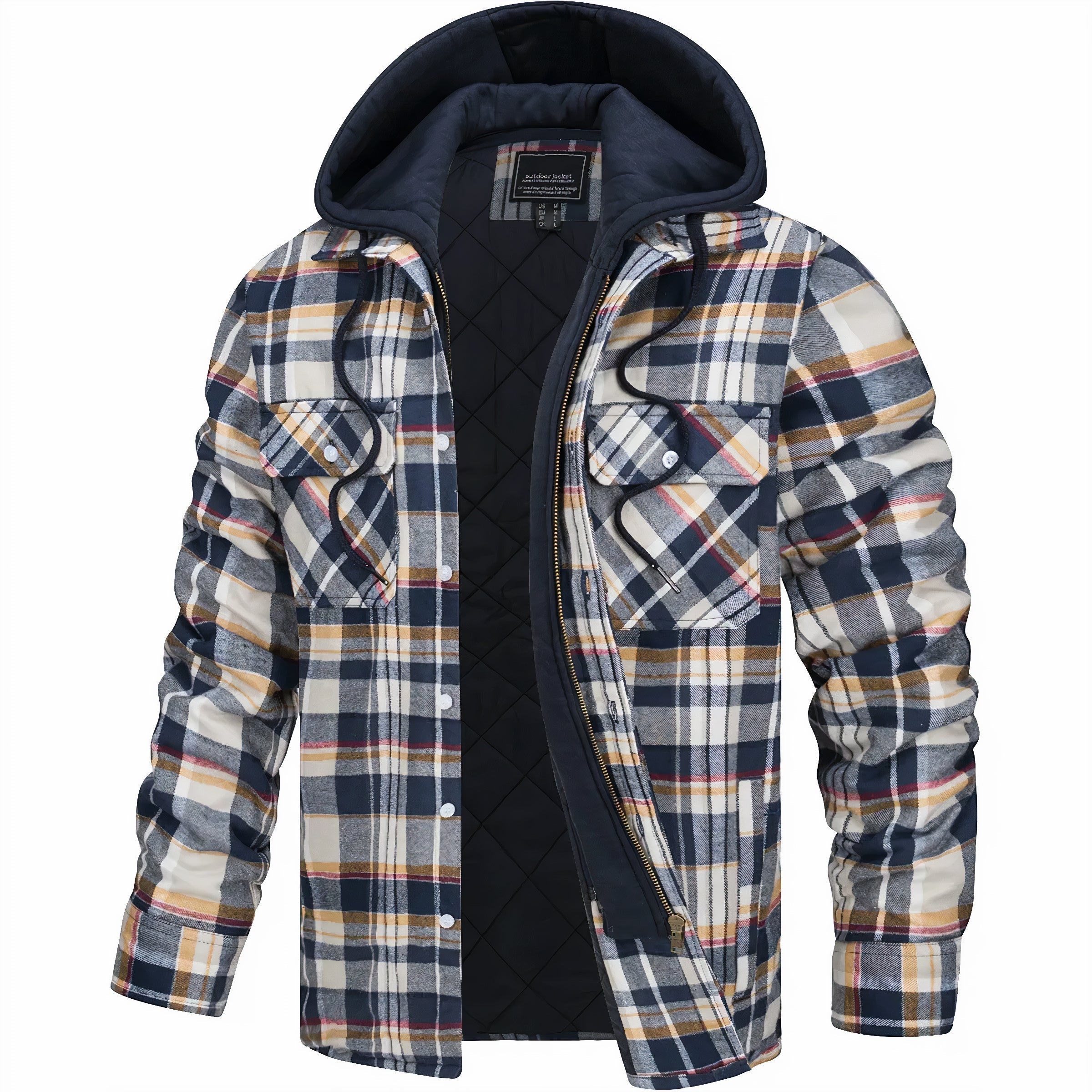 GEORGE HOODED PLAID JACKET