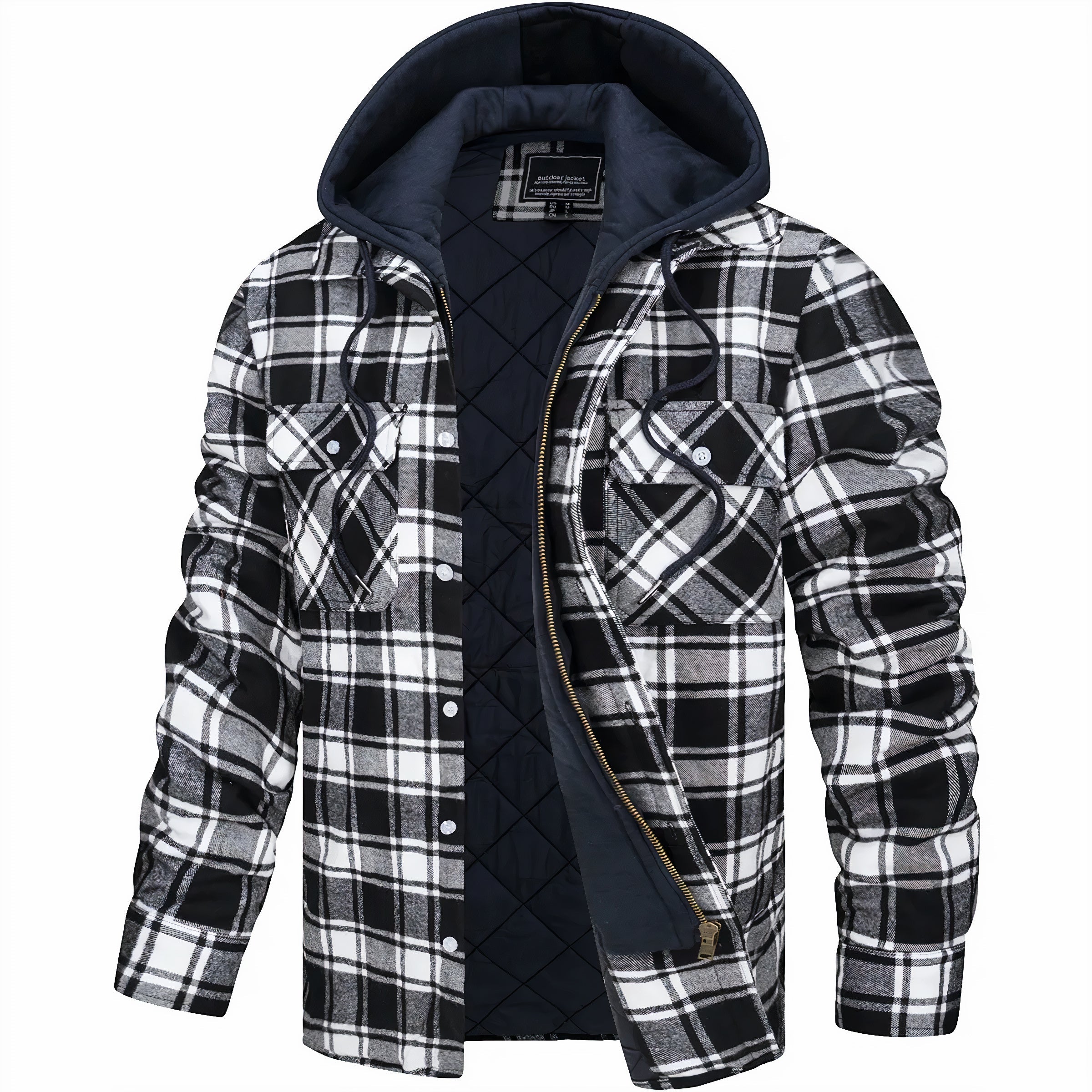 GEORGE HOODED PLAID JACKET