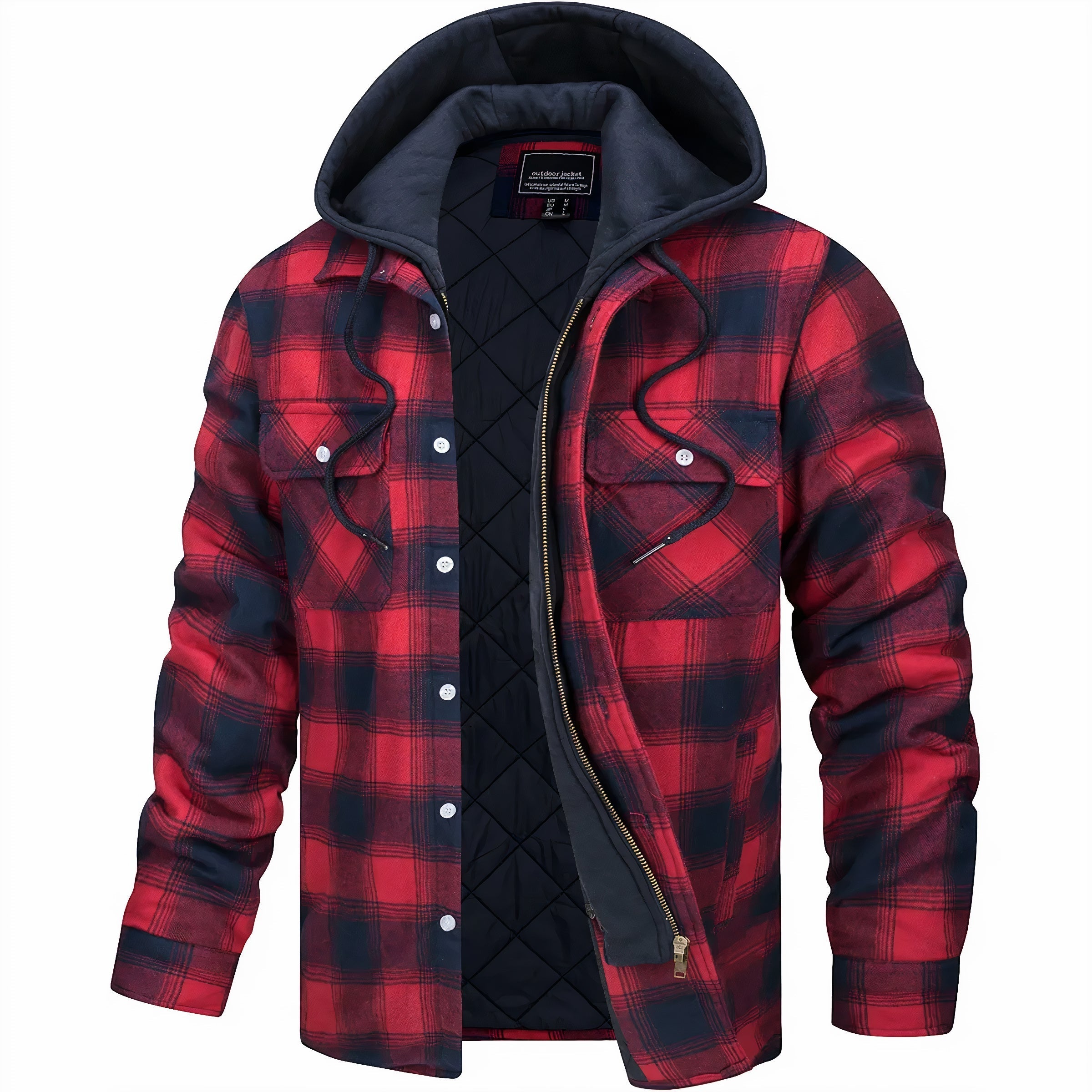 GEORGE HOODED PLAID JACKET