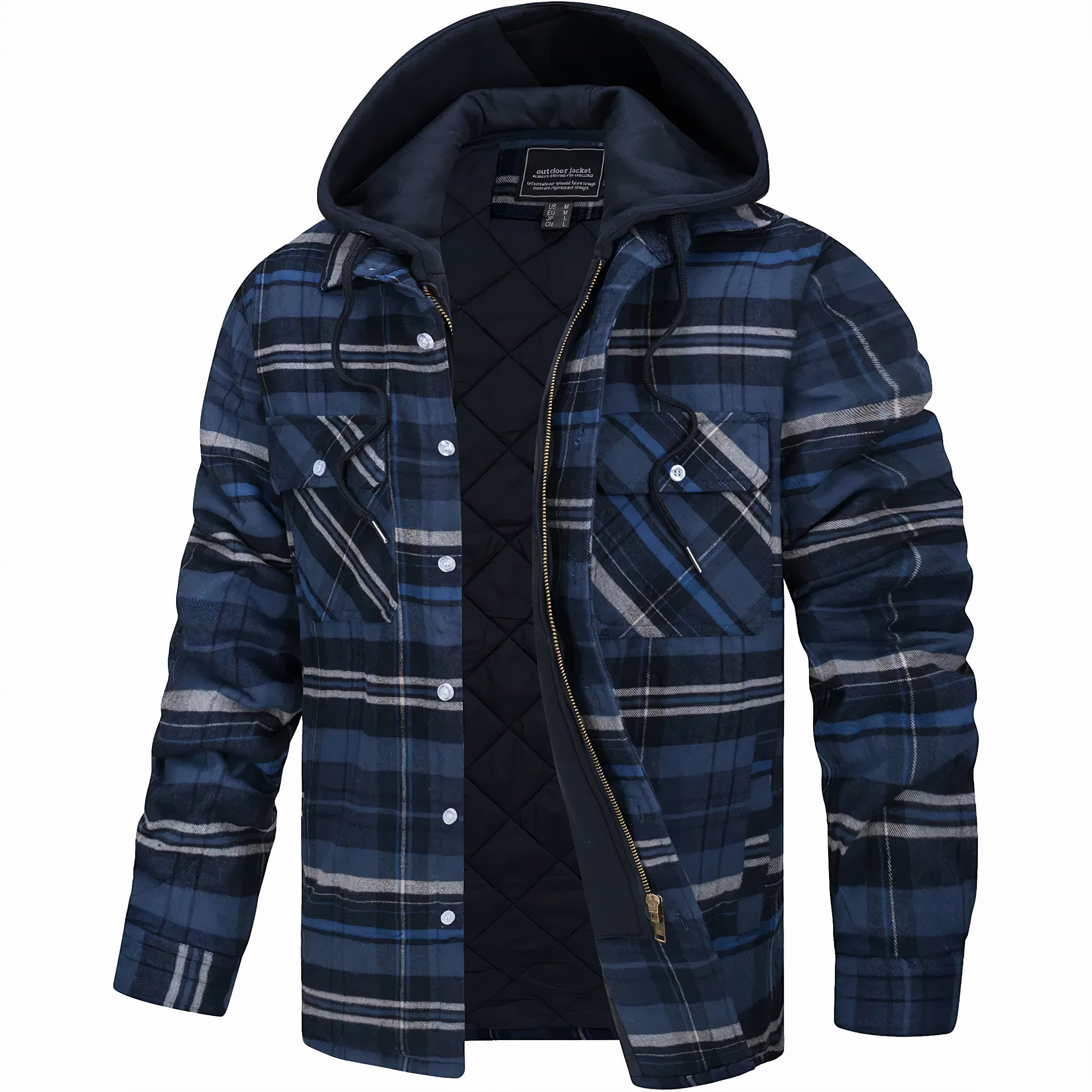 GEORGE HOODED PLAID JACKET