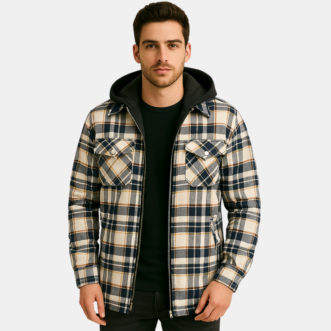 GEORGE HOODED PLAID JACKET