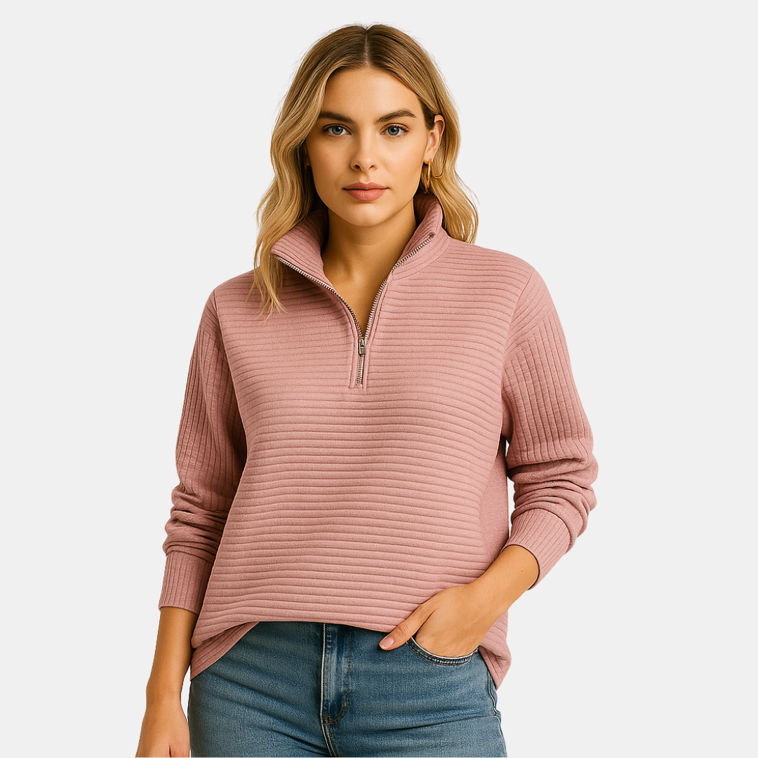 Gwen Women’s Sweater with Zip Collar