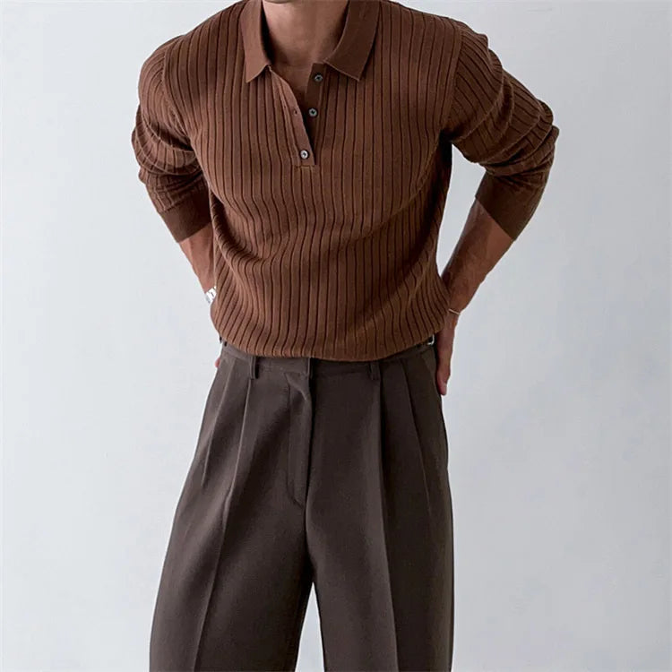 Jackson  Ribbed Long Sleeve Polo
