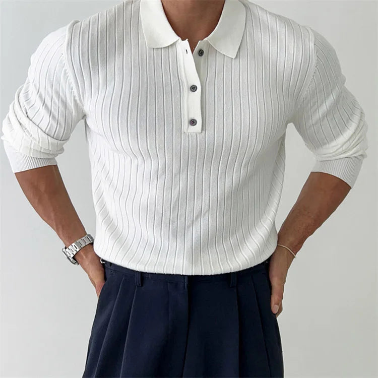 Jackson  Ribbed Long Sleeve Polo