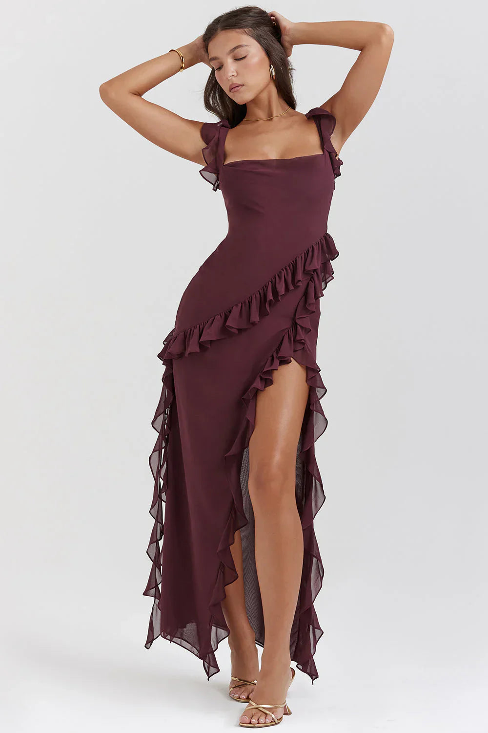 Jaylinn Ruffled Maxi Summer Dress for Women