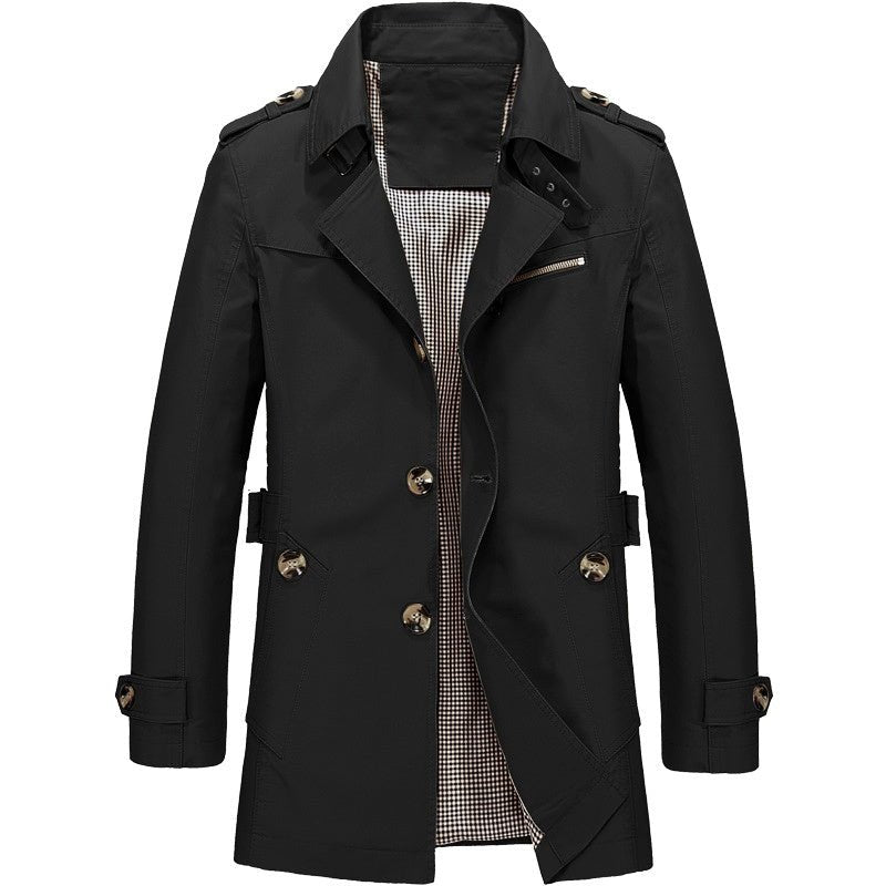 JENS CLASSIC COLLAR COAT WITH BUTTON CLOSURE