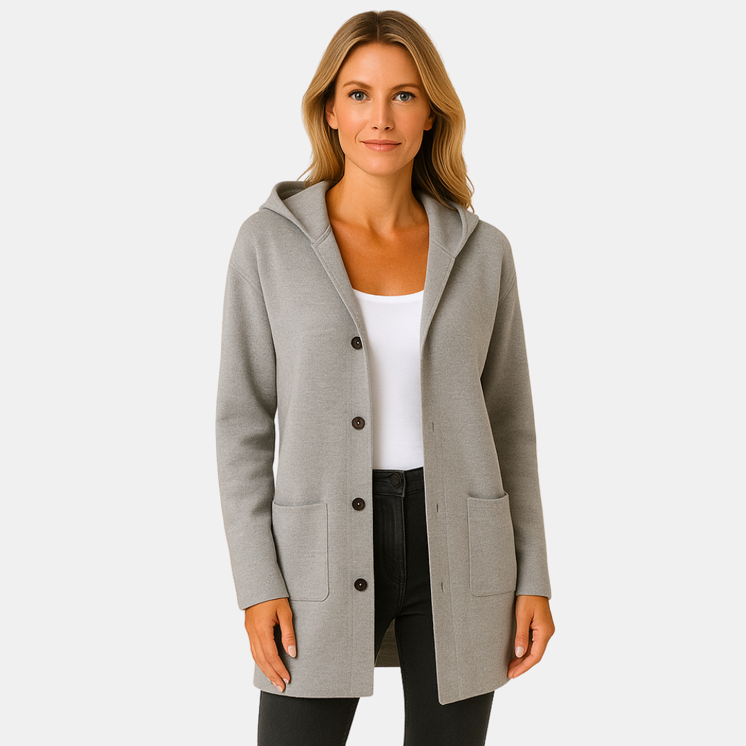 JERSEY HOODED MID-SEASON COAT