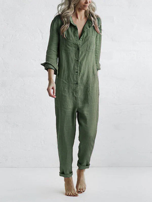 Jill Button-Up Jumpsuit for Women
