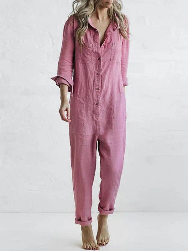 Jill Button-Up Jumpsuit for Women