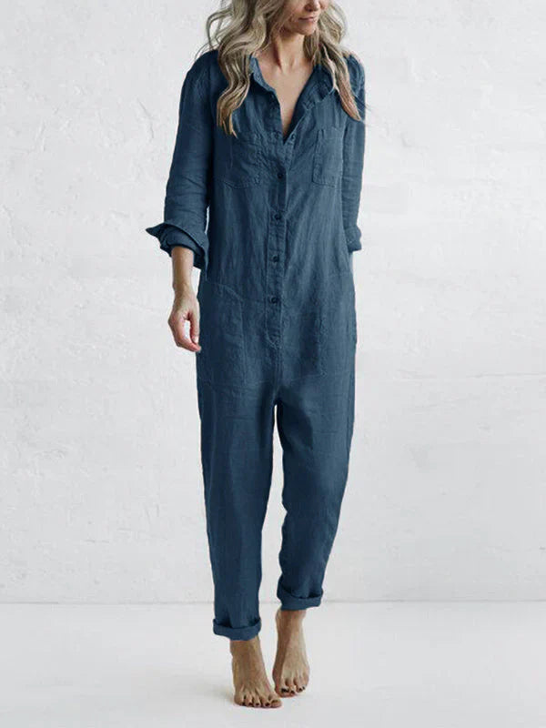 Jill Button-Up Jumpsuit for Women