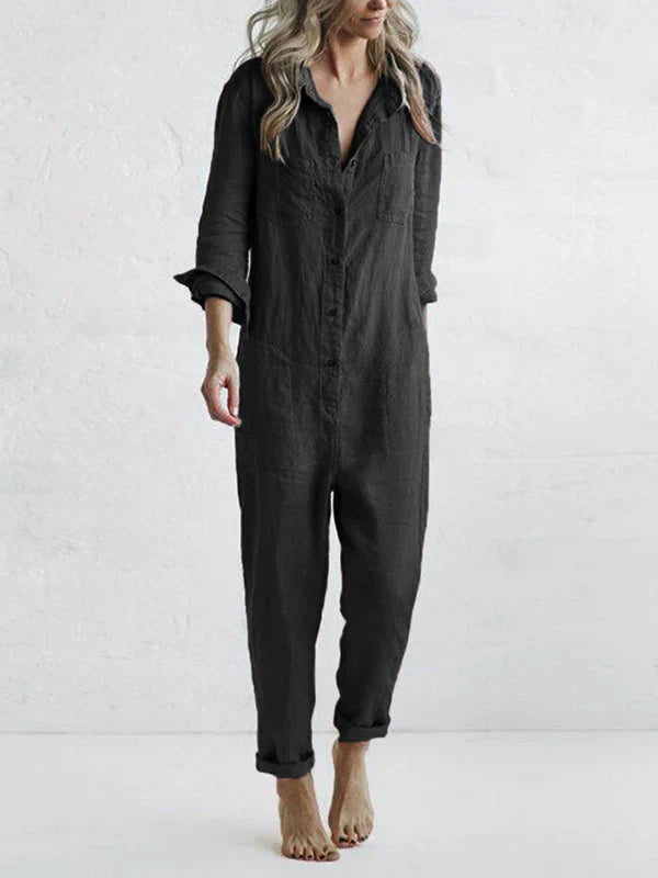 Jill Button-Up Jumpsuit for Women