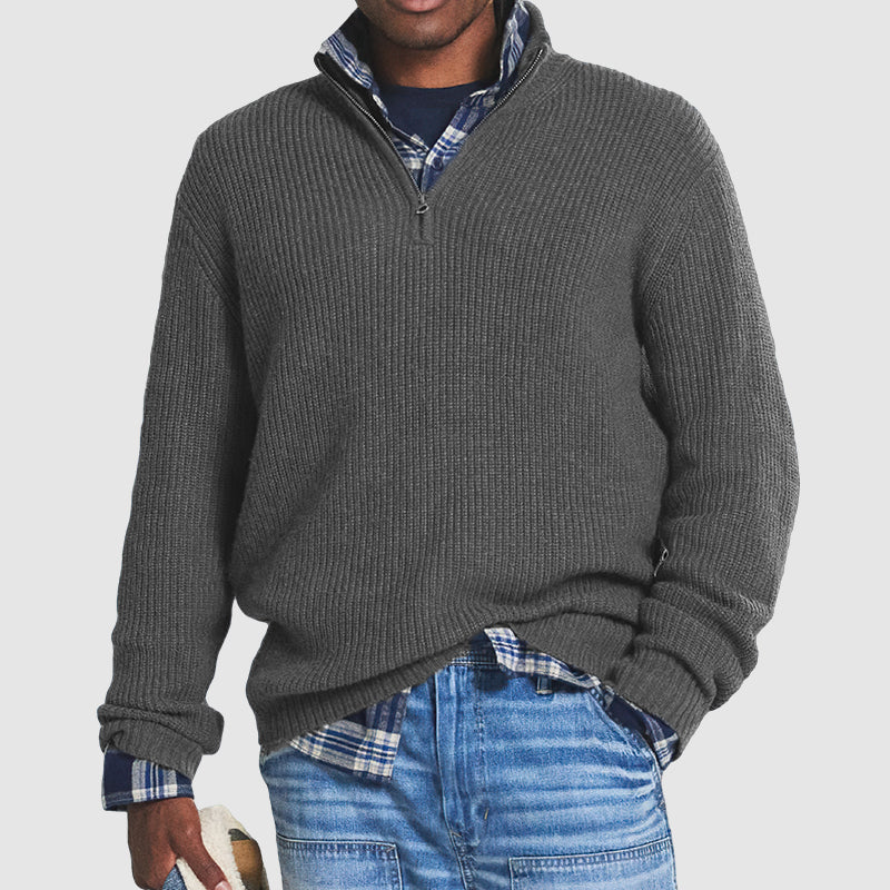 Joshua Men’s Ribbed Quarter-Zip Sweater