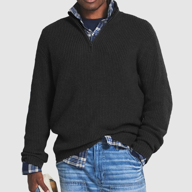 Joshua Men’s Ribbed Quarter-Zip Sweater