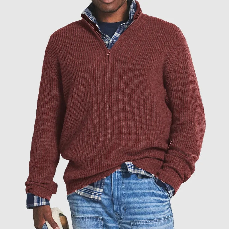 Joshua Men’s Ribbed Quarter-Zip Sweater