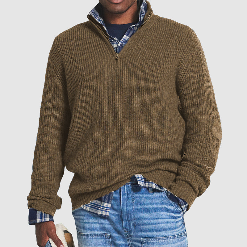 Joshua Men’s Ribbed Quarter-Zip Sweater