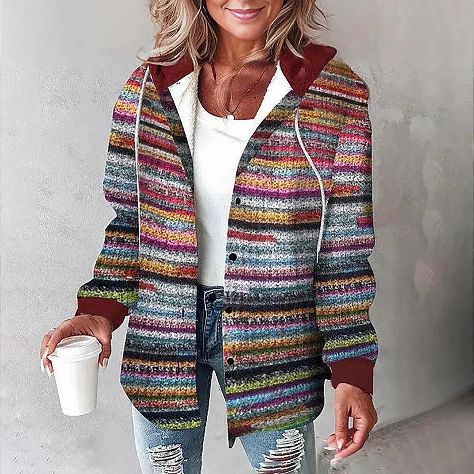 LARA CHECKERED OVERSHIRT WITH HOOD
