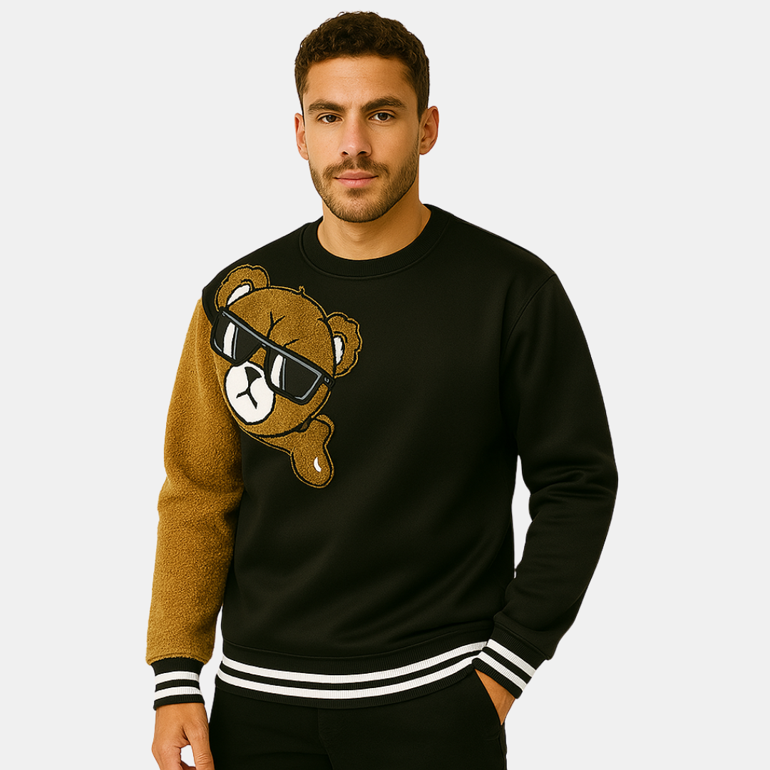 Leno Men's Sweater with Teddy Bear Design