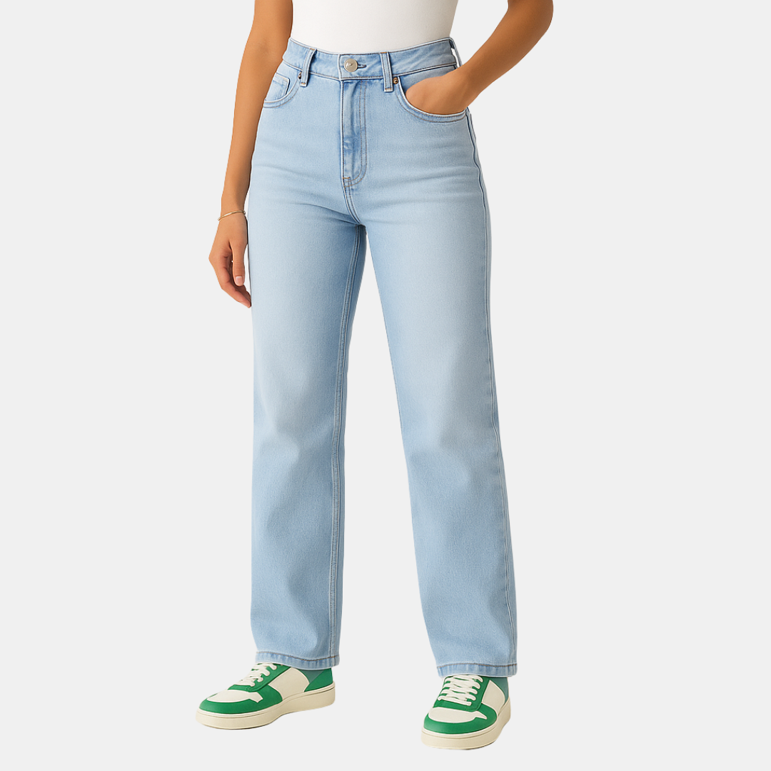 Leona Straight-Leg High Waist Jeans