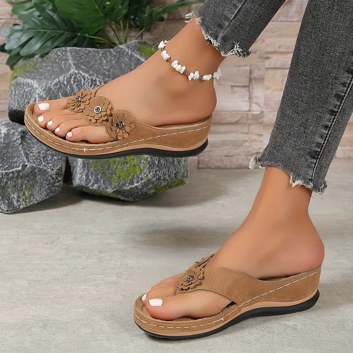 Lianna Floral Wedge Sandals