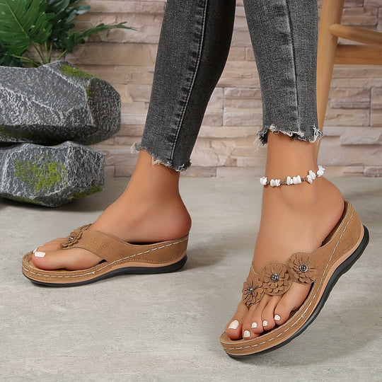 Lianna Floral Wedge Sandals