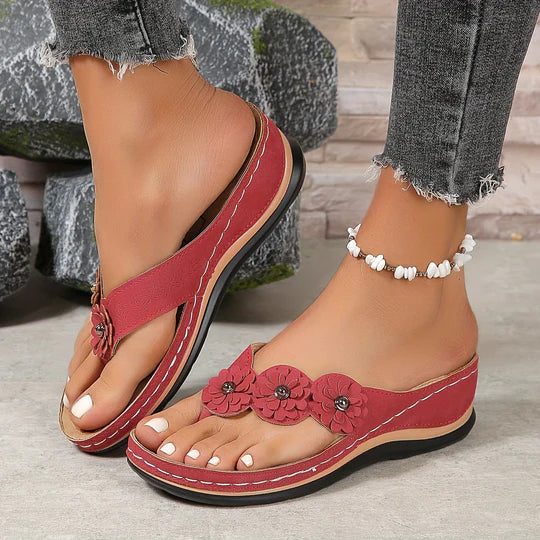 Lianna Floral Wedge Sandals