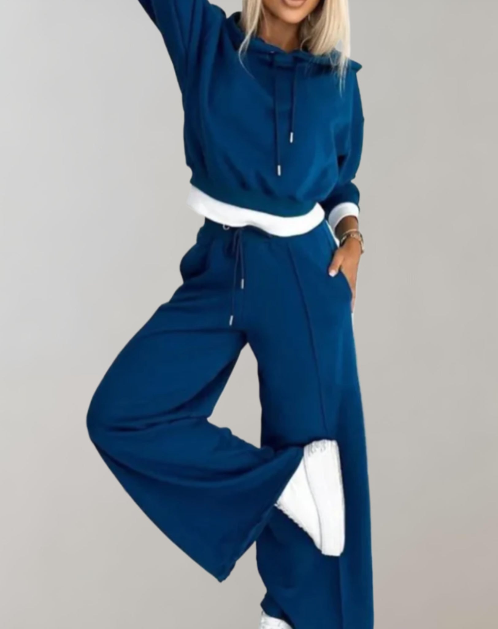 Liz 2-Piece Lounge Set with Cropped Hoodie