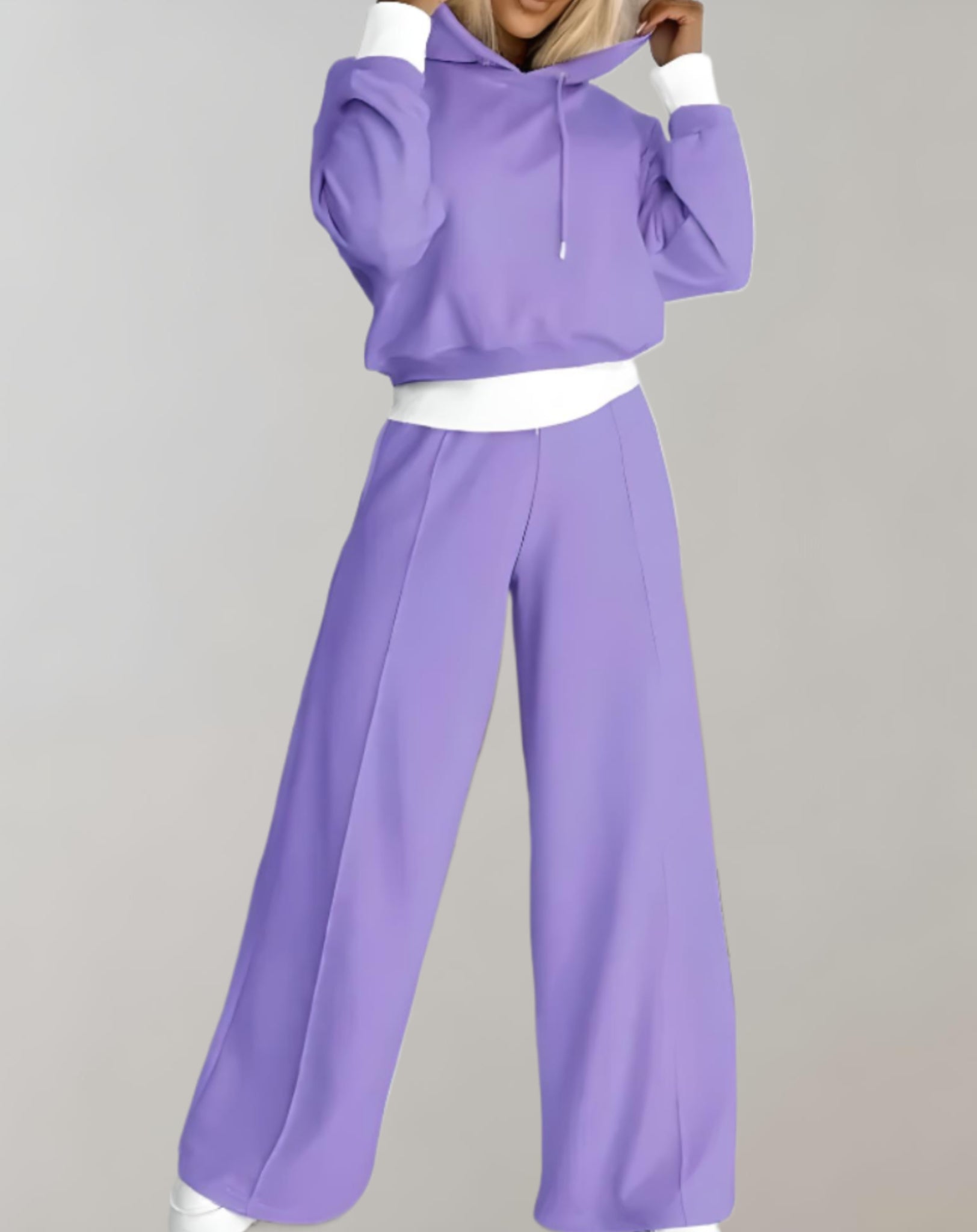 Liz 2-Piece Lounge Set with Cropped Hoodie