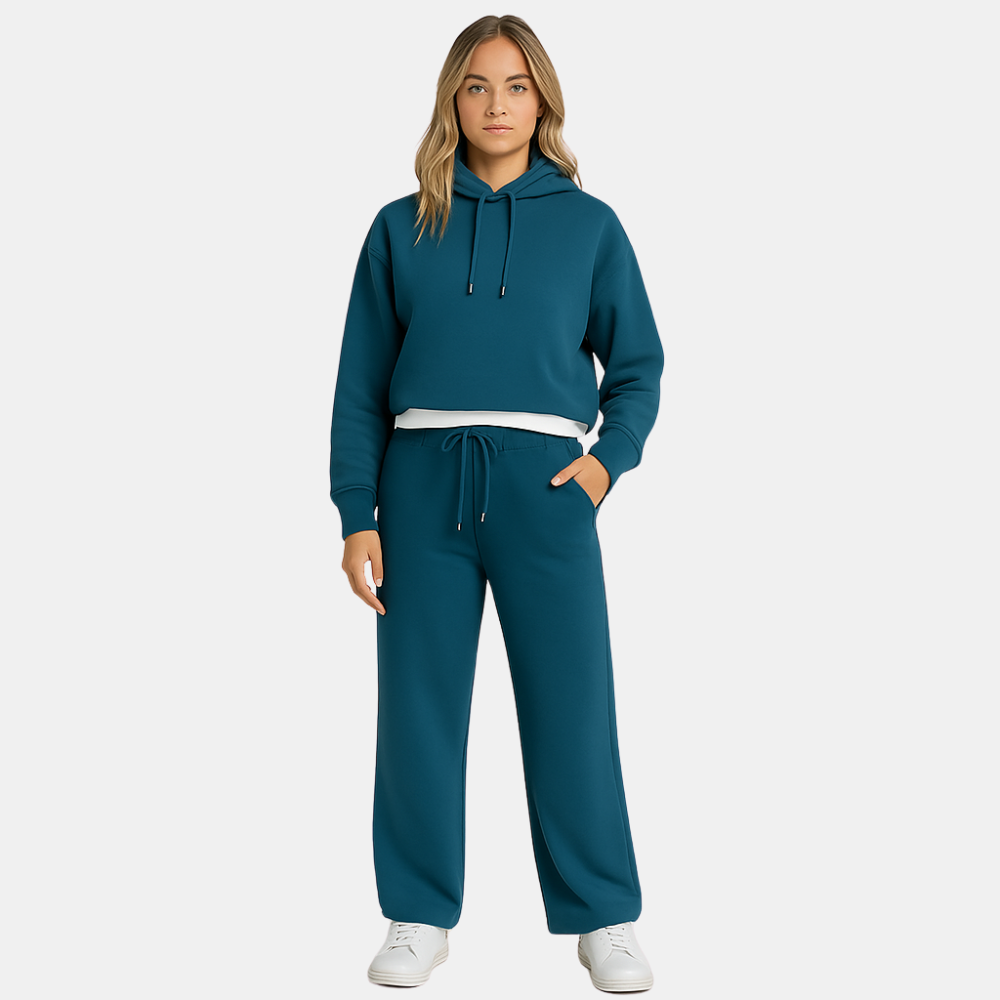 Liz 2-Piece Lounge Set with Cropped Hoodie