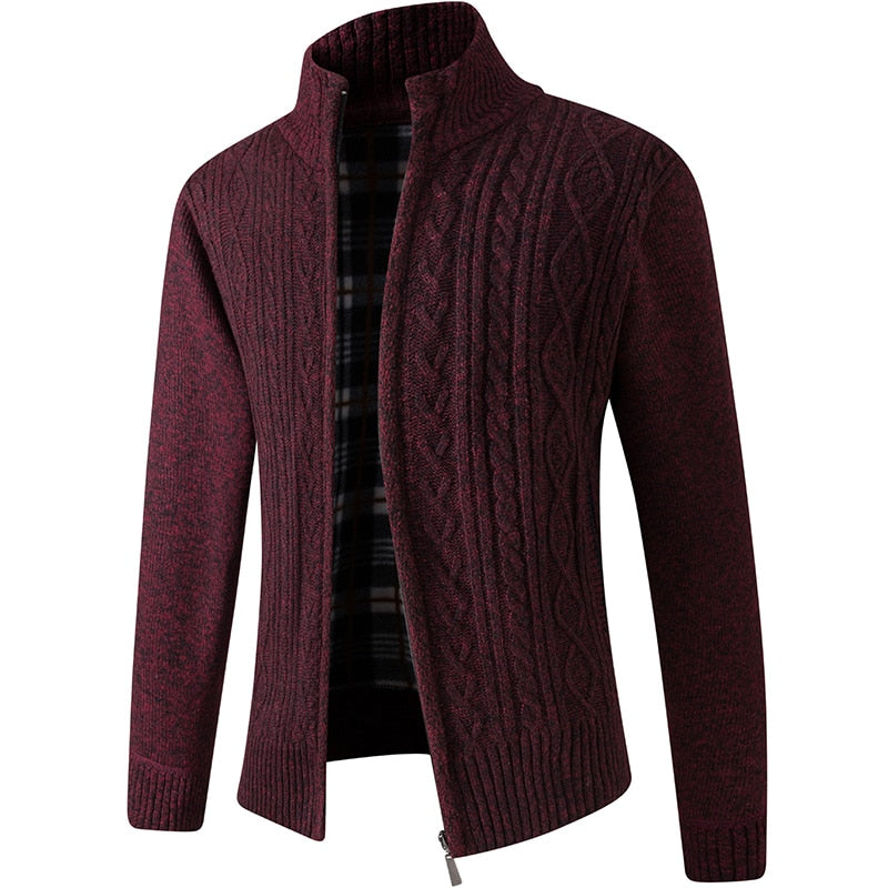 Lorenzo Full-Zip Cable Knit Cardigan