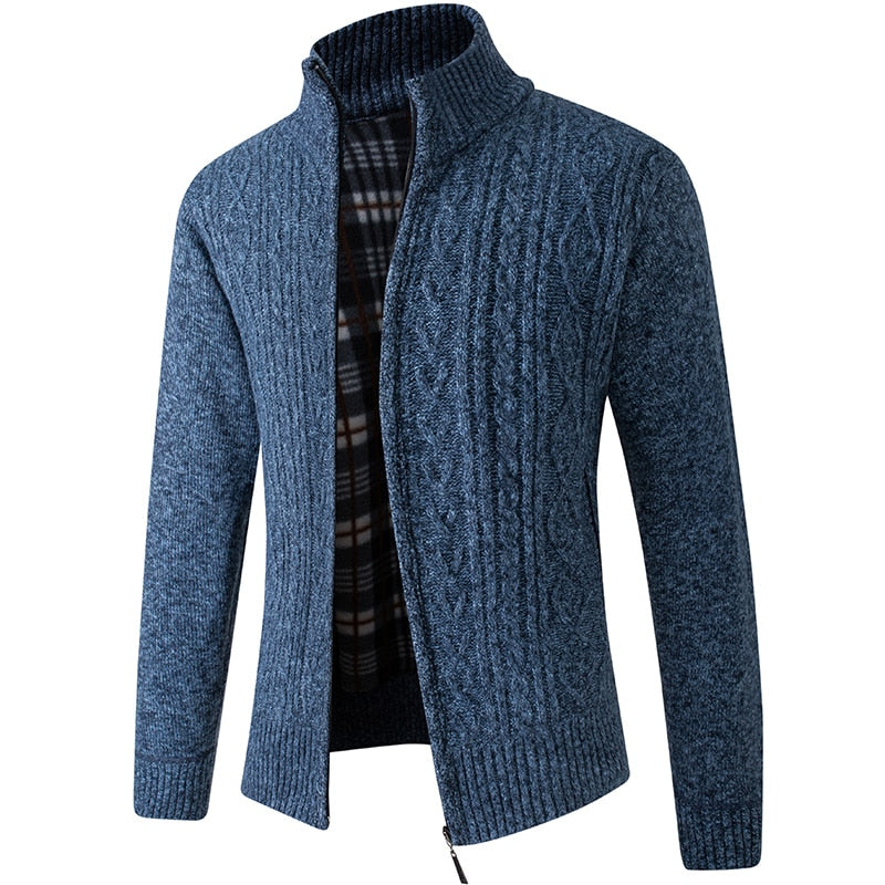Lorenzo Full-Zip Cable Knit Cardigan