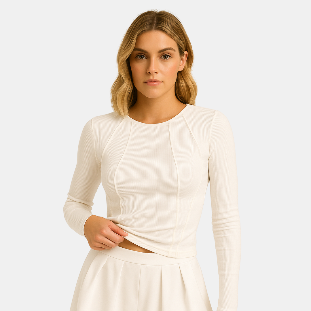 Lucy Fitted Long Sleeve Ribbed Top