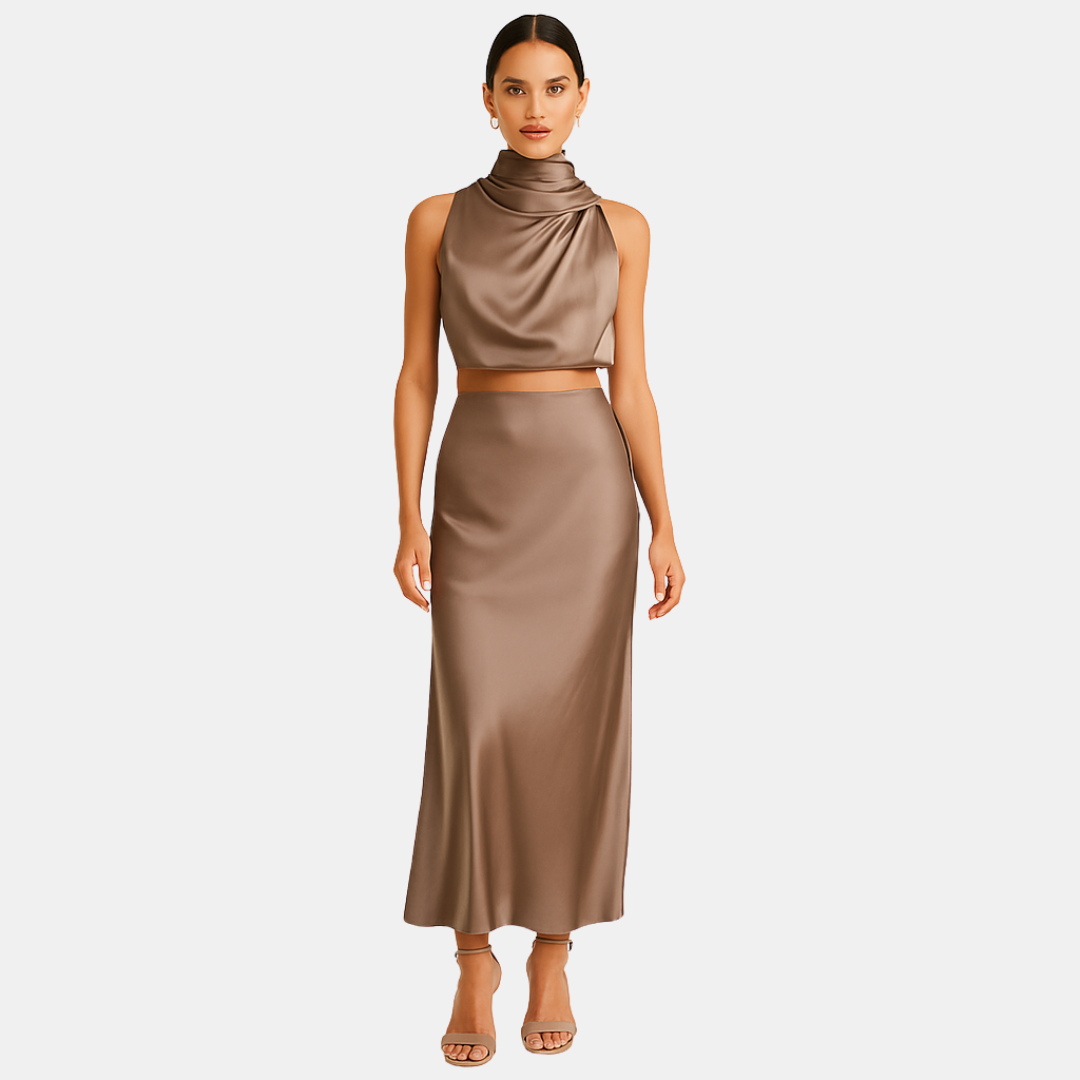 Mabel Elegant Satin 2-Piece Set for Women