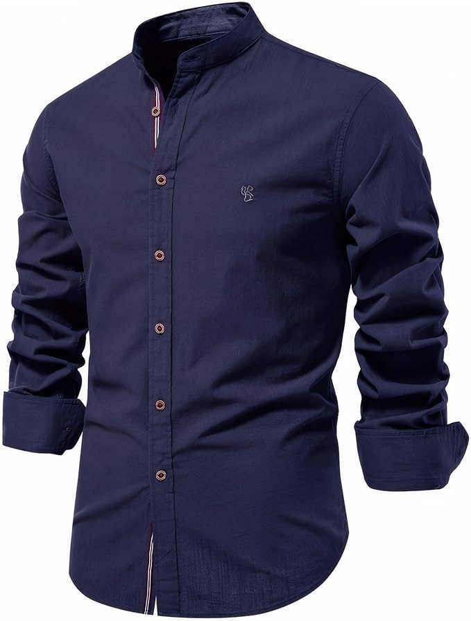 Matthijs Mandarin Collar Shirt for Men