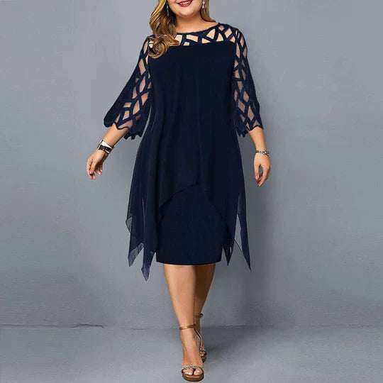 Micky Elegant Cape Cocktail Dress