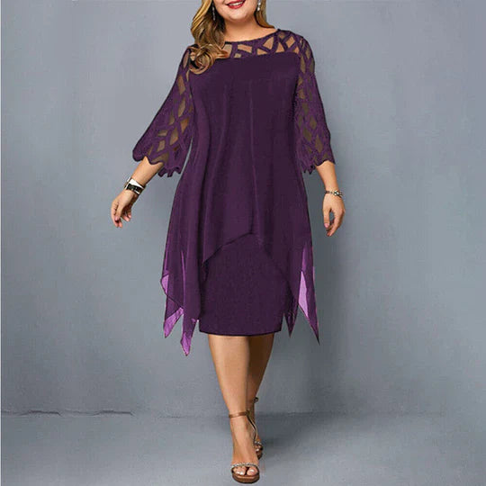 Micky Elegant Cape Cocktail Dress