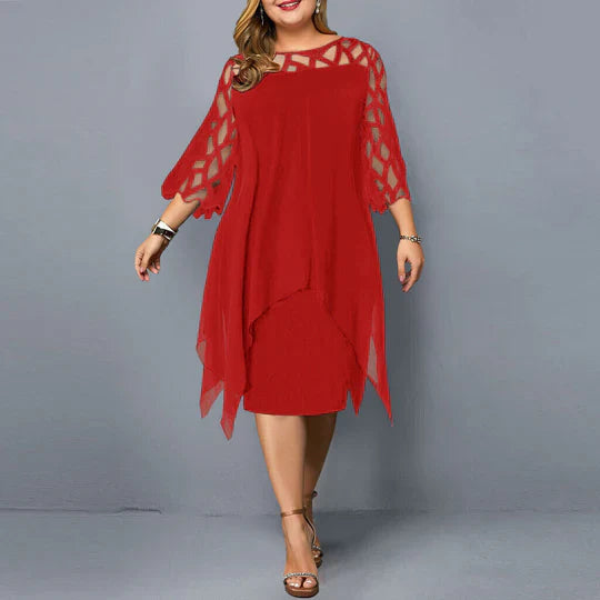Micky Elegant Cape Cocktail Dress