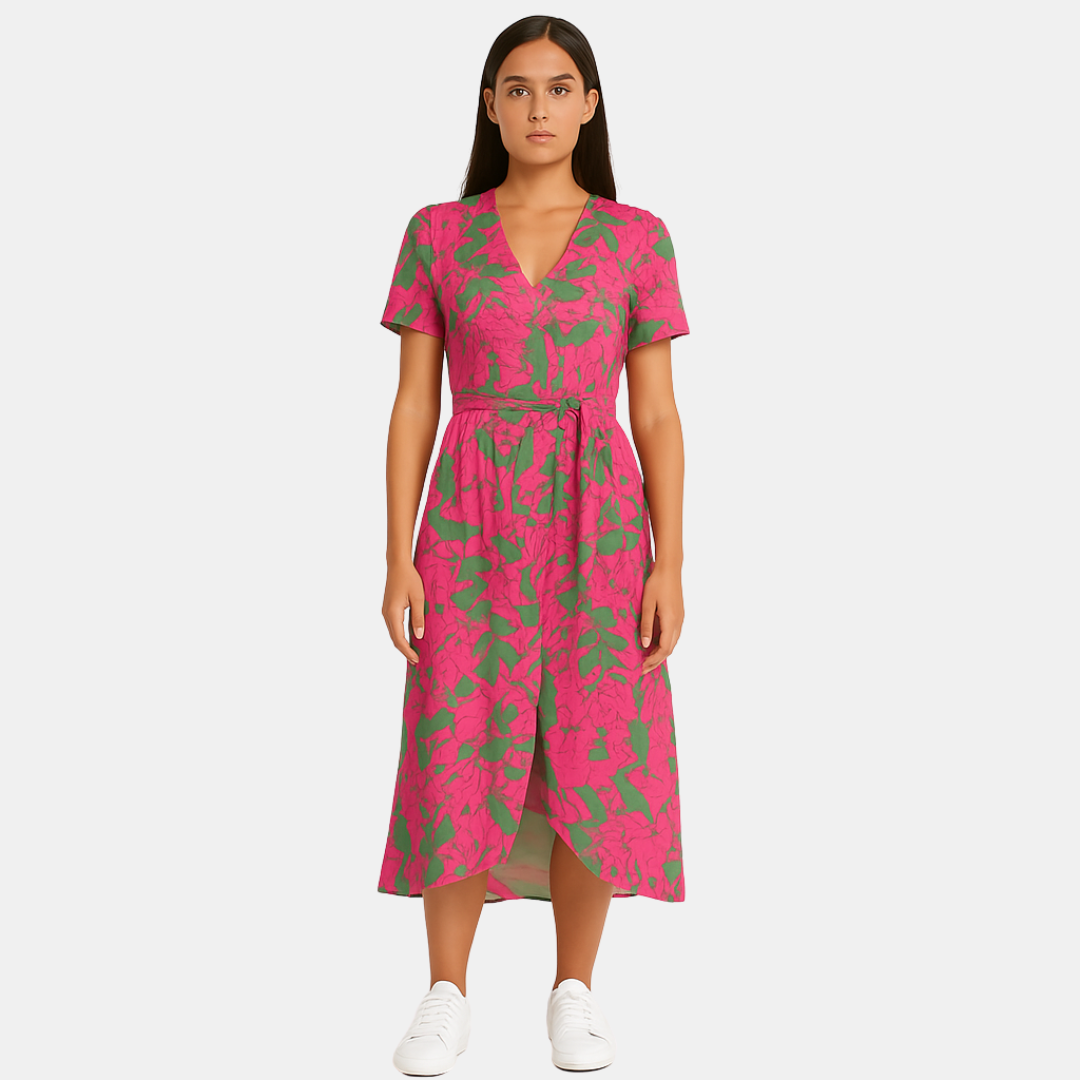Milou Printed V-Neck Midi Dress