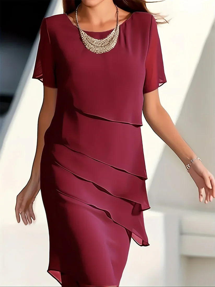 Naomy Layered Elegance Cocktail Dress