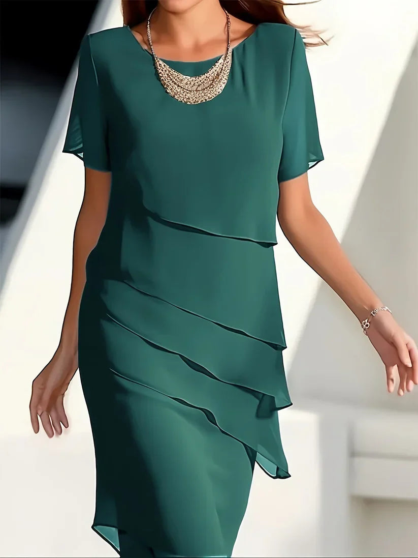 Naomy Layered Elegance Cocktail Dress