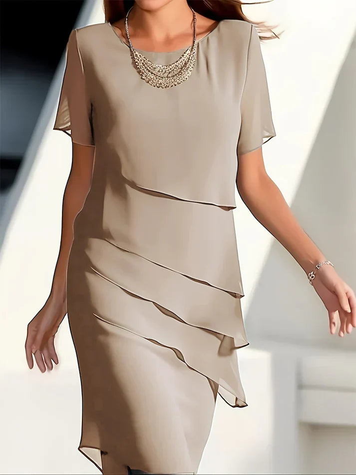 Naomy Layered Elegance Cocktail Dress