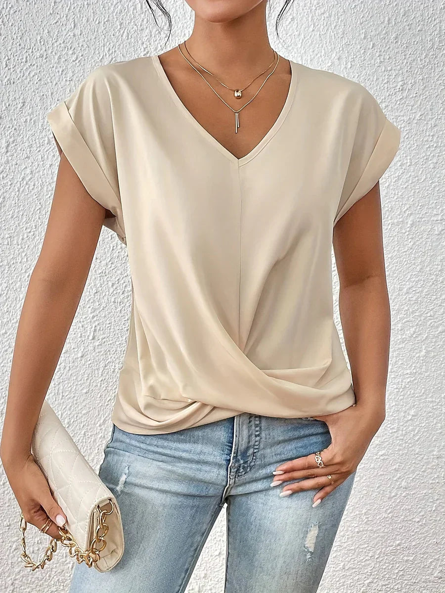 Nelle Twist Front V-Neck Top