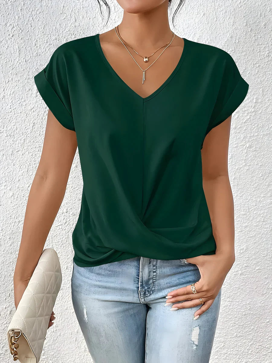 Nelle Twist Front V-Neck Top