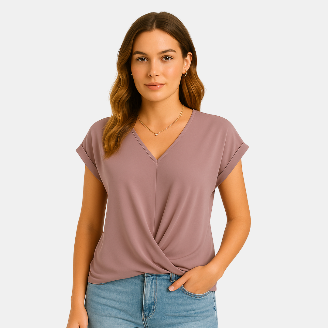 Nelle Twist Front V-Neck Top