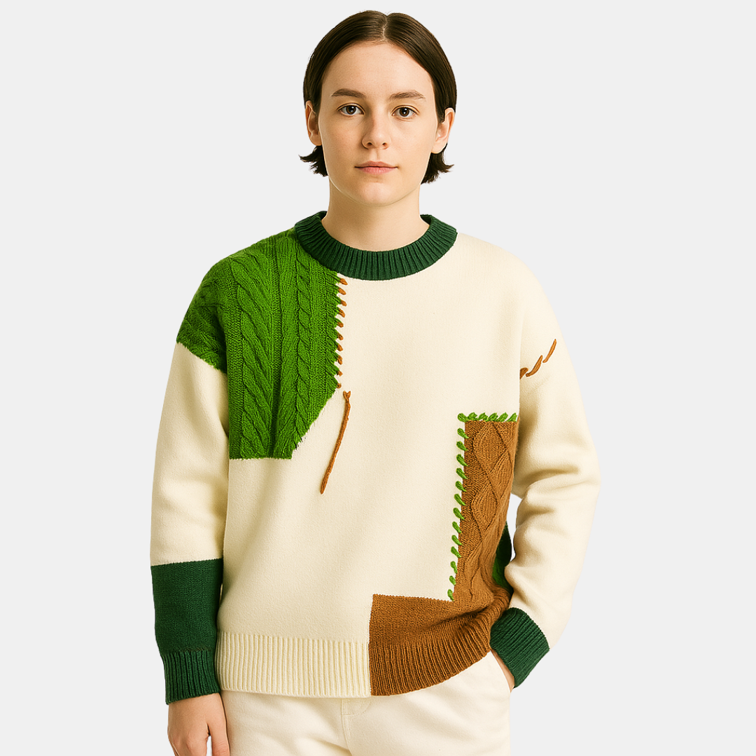 Noah Noah Patchwork Knit Sweater