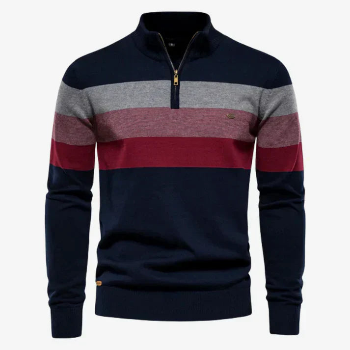 Pierre Pierre Striped Zip Sweater