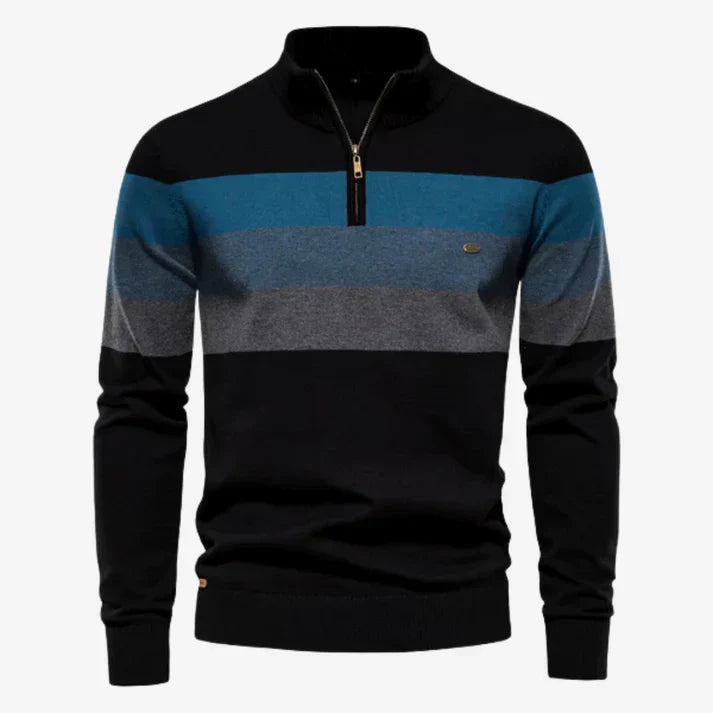 Pierre Pierre Striped Zip Sweater