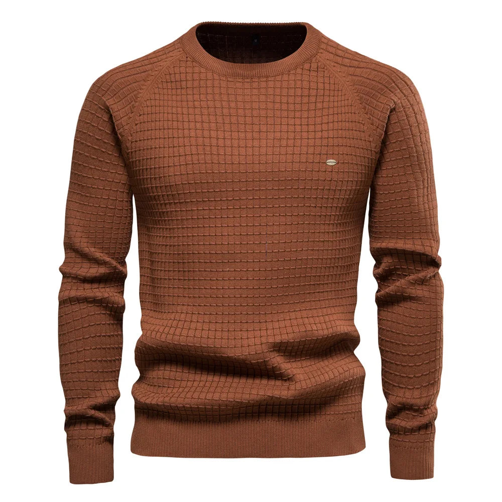 Pieter Men Sweater with Fine Diamond Pattern