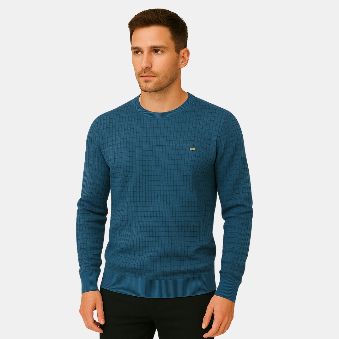 Pieter Men Sweater with Fine Diamond Pattern