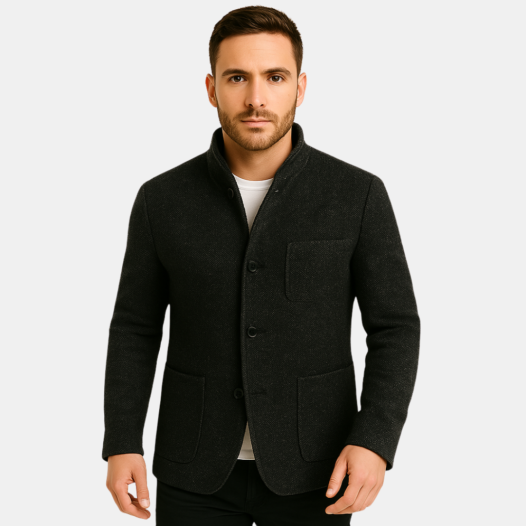 RAFAEL BUTTON-UP JACKET WITH STAND COLLAR